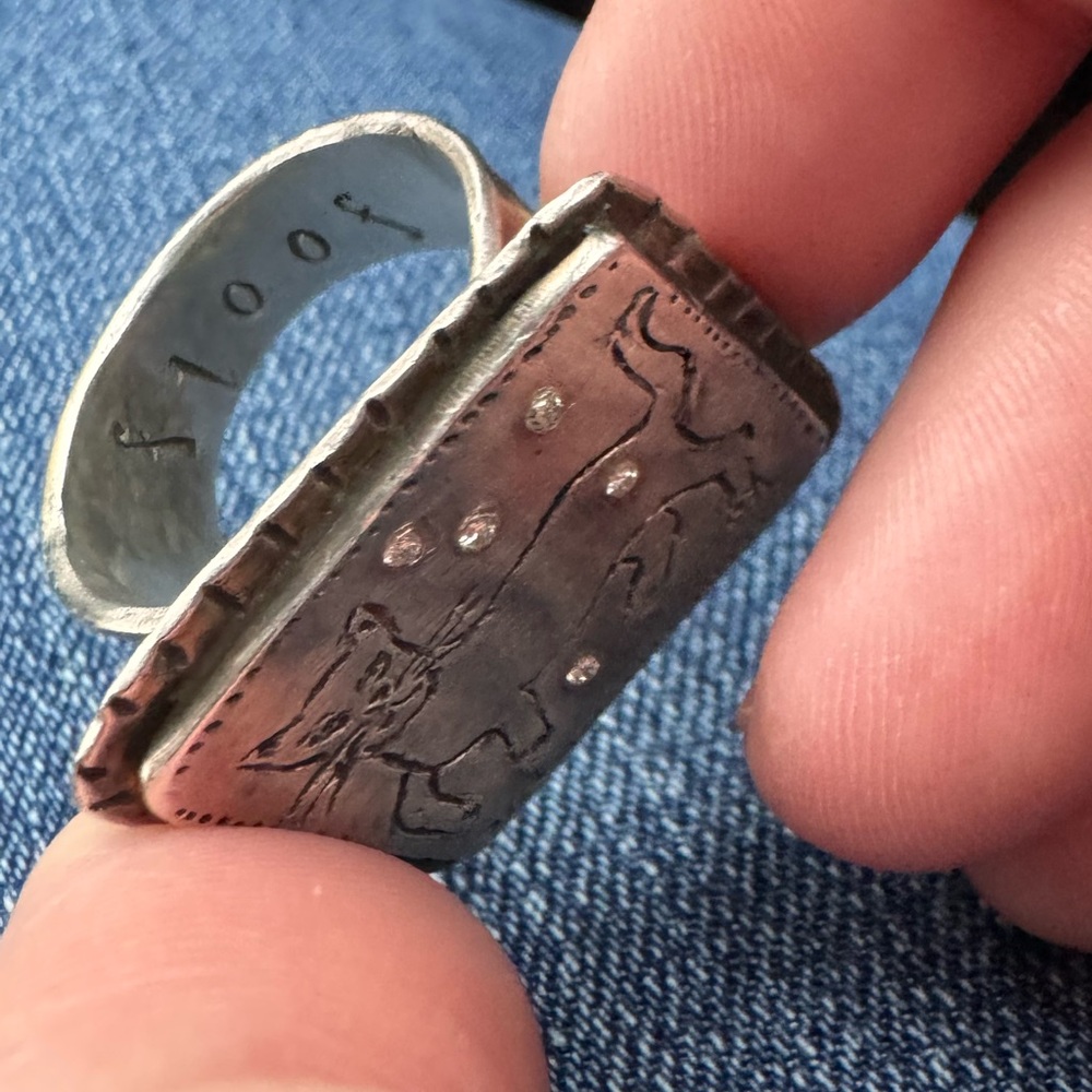 Chunky Cat Diamond Statement Ring - Silver - image 4